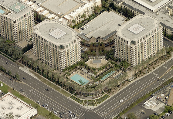 overview of Plaza Irvine condos
